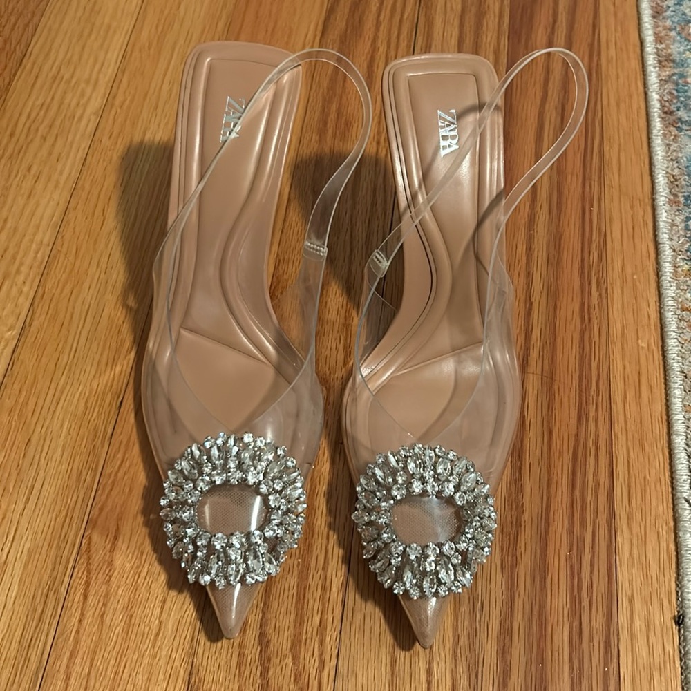 Zara Women’s Clean Slingback with Jewel Toe